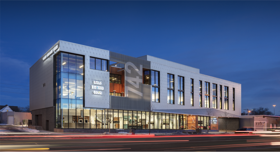 A showroom nestled between the Rocky Mountain foothills and expansive Denver skyline