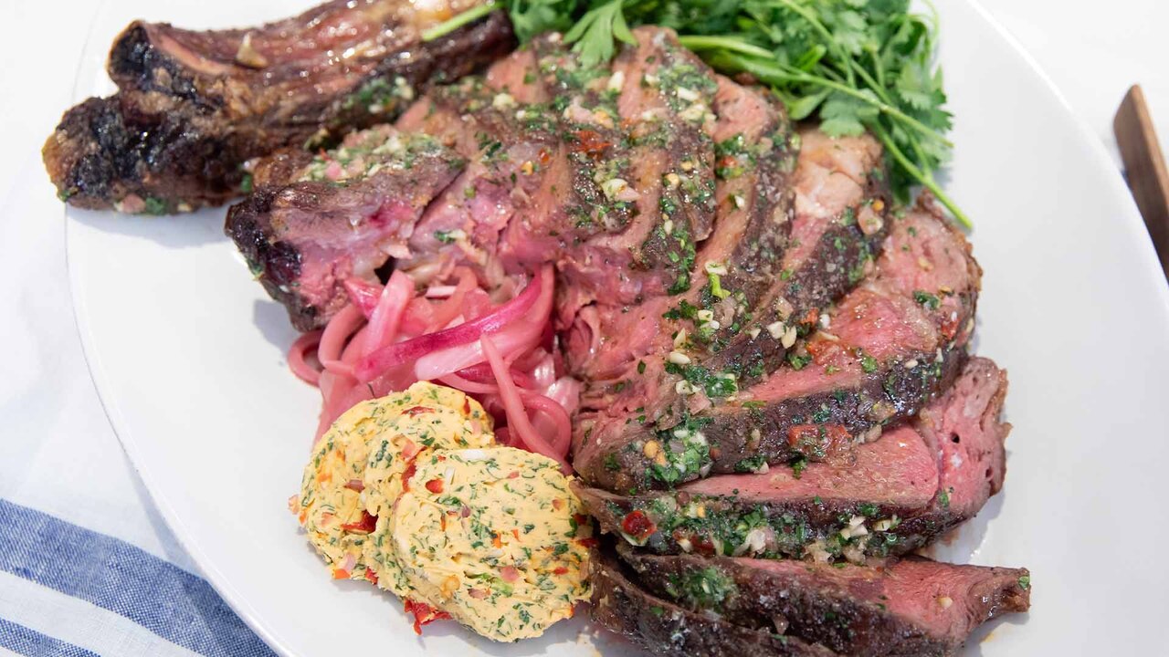 Ribeye with Chimichurri Compound Butter