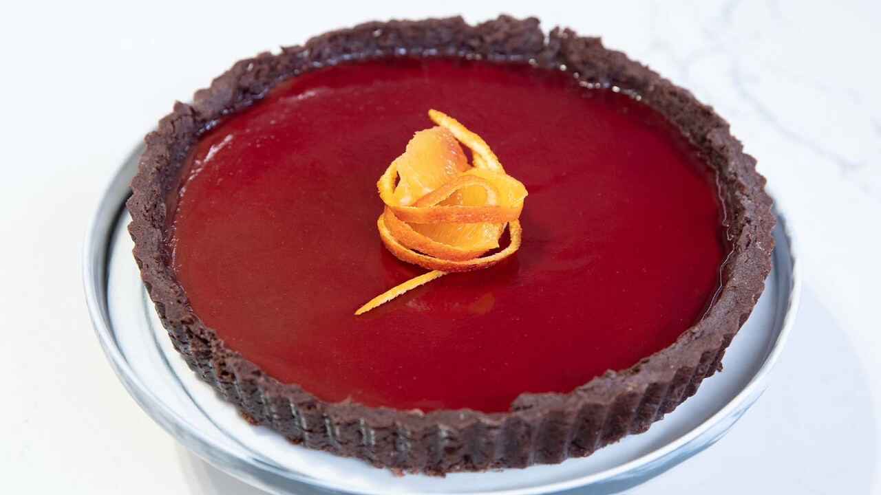 Dark Chocolate and Blood Orange Tart