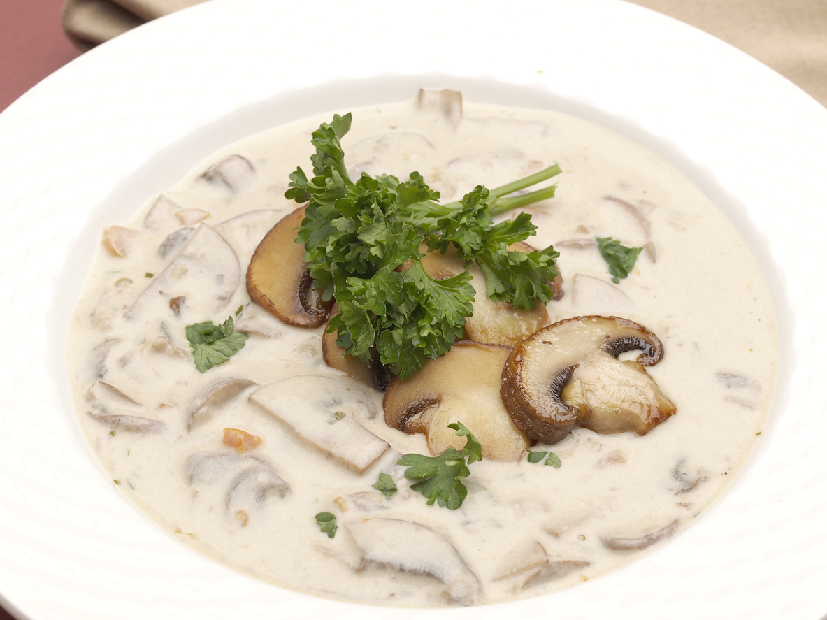 Classic Velouté and Mushroom Sauce with Pork Tenderloin