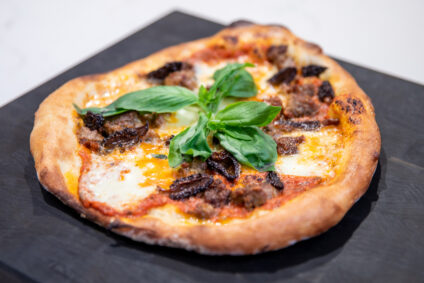 Sausage and Morel Pizzas
