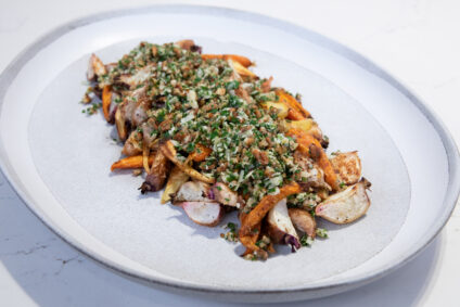 Roasted Root Veggies with Pecan Gremolata