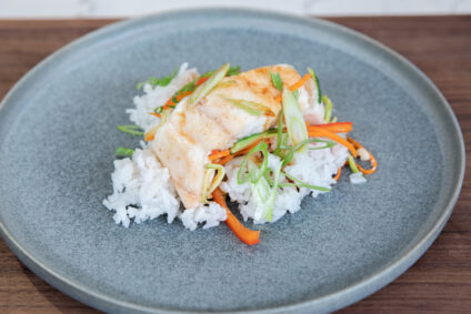 Banana Leaf Steamed Halibut