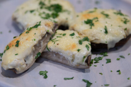 Cheesy Artichoke Stuffed Portabellas