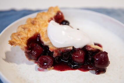 Cherry Pie with Cherry Pit Whipped Cream