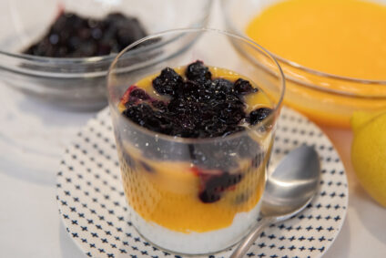 Lemon Curd with Blueberry Compote