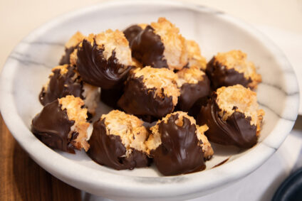 Chocolate Dipped Coconut Macaroons