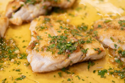 Seared Snapper with Green Curry Vinaigrette