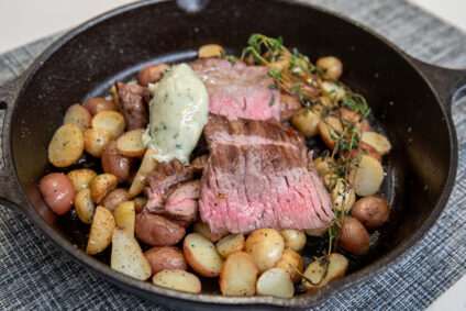 Seared Skirt Steak with Roquefort Butter