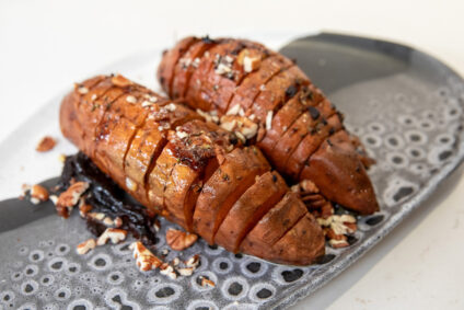 Caramelized Hasselback Sweet Potatoes