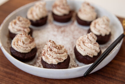 Brownie Bites with Espresso Buttercream