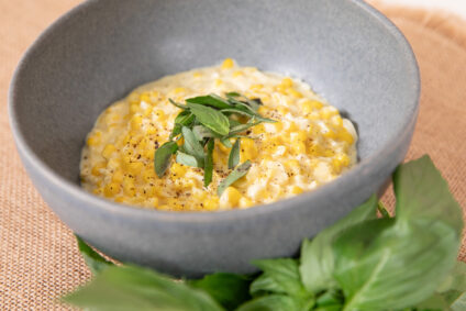 Creamed Corn with Basil